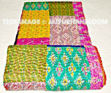 Indian Silk patchwork Quilt, Vintage Quilt Old Patola throw Sari-Jaipur Handloom