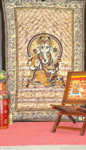Indian hindu god Ganesha Tapestry Ganesha Wall Hanging-Jaipur Handloom