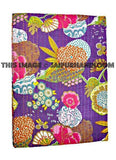 Kantha Quilt Queen Quilt in purple Bed cover Bedding-Jaipur Handloom
