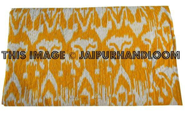 Indian Handmade Yellow cotton Quilt Vintage Kantha Bedspread Throw Silk Blanket outlet Gudari Ralli