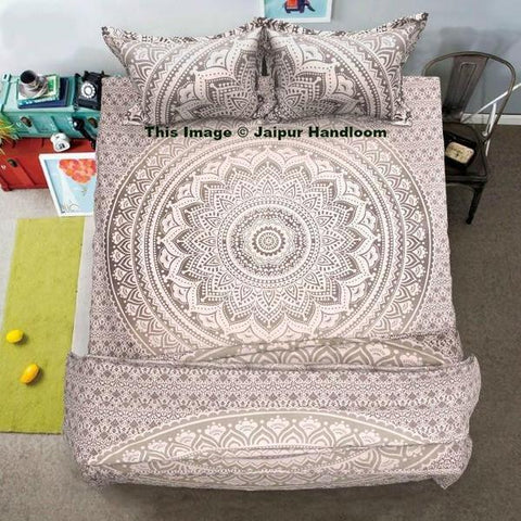 Magical Night Boho Mandala Duvet Cover set with King Size Bed Cover and 2 Pillows-Jaipur Handloom