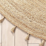Natural Jute Round Rugs with tassels, For Floor carpet