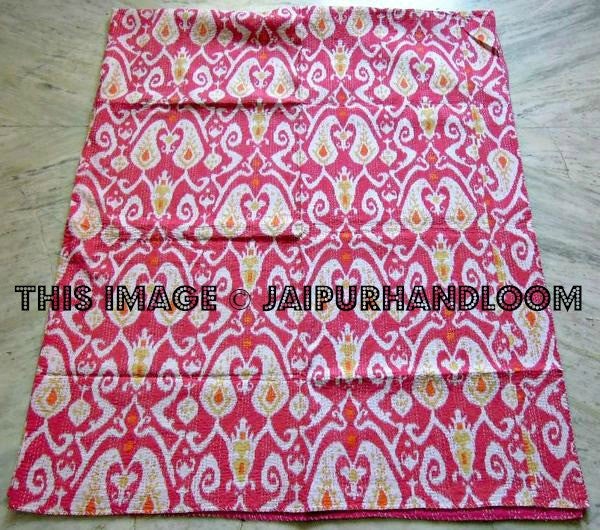 Pink kantha quilt hot sale