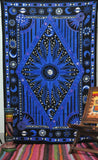 Psychedelic Celestial Sun Moon Stars Tie Dye Tapestry Cute Dorm Tapestry-Jaipur Handloom