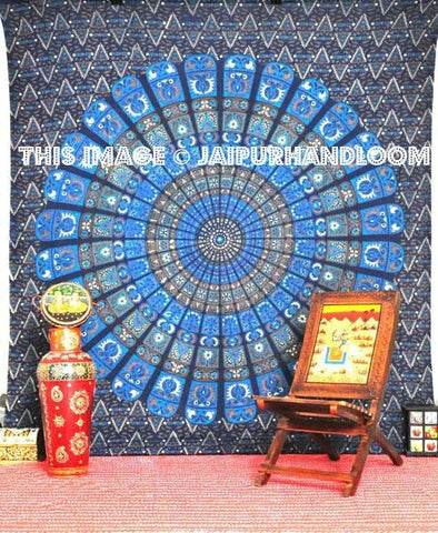 Psychedelic Indian Tapestry Bohemian Mandala Yoga Mat Sofa Throws-Jaipur Handloom