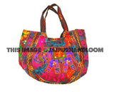 Purple Handmade Women's Handbag Tote Ethnic Shoulder Boho Bag