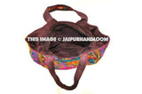 Purple Handmade Women's Handbag Tote Ethnic Shoulder Boho Bag