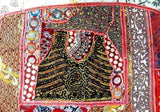 Queen Elephant Indian Embroidered Tapestry Bohemian patchwork Bedspread-Jaipur Handloom