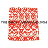 Queen Ikat Quilt Blanket In Red Ikat Kantha Throw