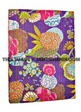 Queen Kantha Quilt Bhohemian Kantha Bed Cover Cotton Kantha Bedding