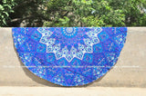 Round Mandala Sofa Cover Cotton Round Beach Towels Hippie Wall Tapestries-Jaipur Handloom
