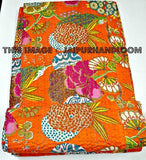 Sari Kantha Quilt, Bedspread Kantha Quilt, Indian Saree Kantha Blanket handmade reversible Kantha Bedspread, Kantha Bohemian Bedding-Jaipur Handloom