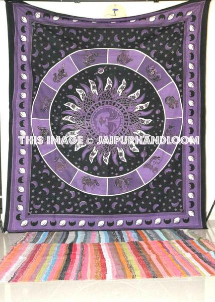 Sun and Moon Tapestry purple zodiac tapestry wall tapestry for dorms