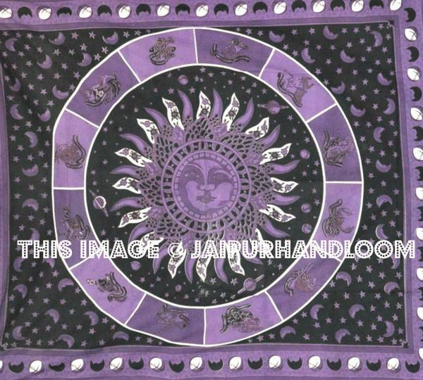 Sun and Moon Tapestry purple zodiac tapestry wall tapestry for dorms