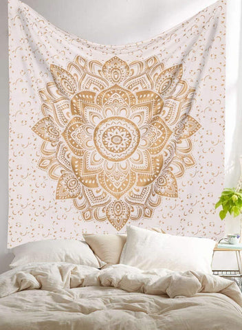 Tapestry Wall Hanging Mandala Gold Tapestry Flower Tapestry