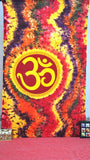 Tie Dye Indian Ohm Tapestry Boho Psychedelic Tapestry for Dorm Rooms-Jaipur Handloom