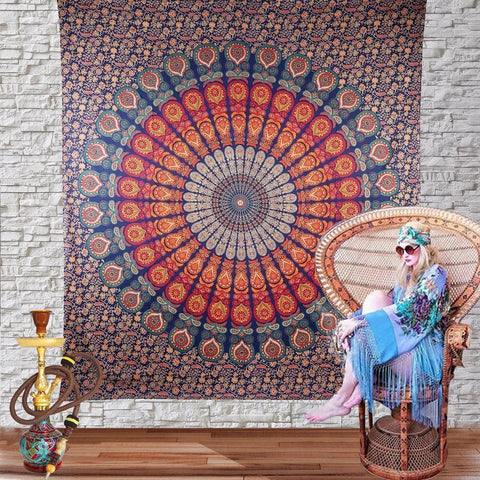 Top Selling Peacock Mandala Tapestry Wall hanging Indian Mandala Wall Art-Jaipur Handloom