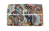 Twin Kantha Quilt Bohemian Black Paisley Quilted Coverlet Kantha Blanket