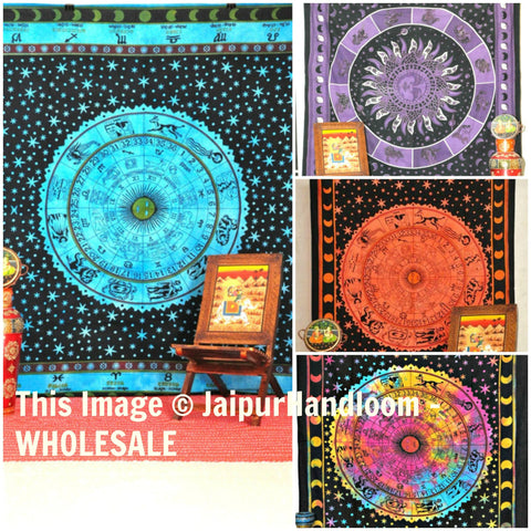 Twin Mandala Bedcover Hippie Beach Throw Blanket : Wholesale lot 10 pcs-Jaipur Handloom