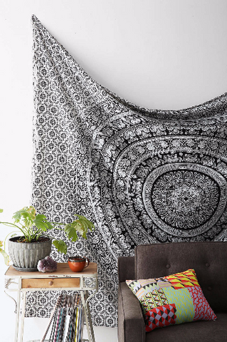 Urban Outfitters Tapestry Black and white dorm decor wall hanging