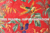 Velvet Pillow In Bird Print, Velvet Pillow Cover, Decorative Throw Pillow, Cushion Cover, Indian Pillow Cover, Floor Pillow cushion-Jaipur Handloom