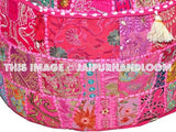 Vintage pouf ottoman-Jaipur Handloom