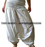 White mens cotton harem pants