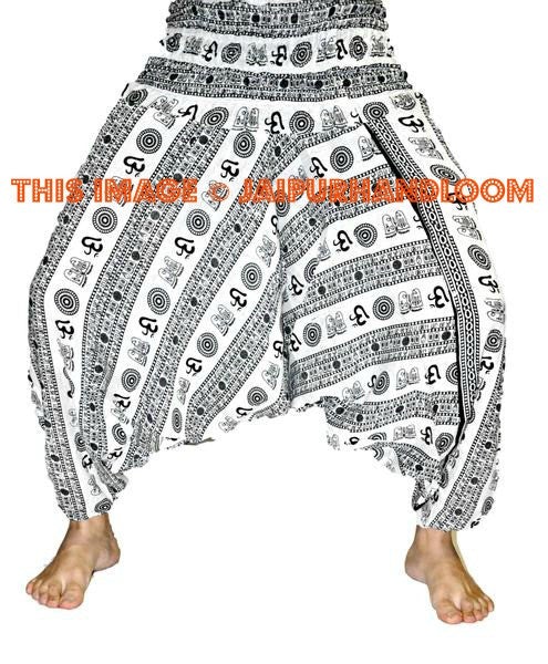White om harem pants dancewear-Jaipur Handloom