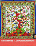 White tree of life tapestry Dorm Tapestries Tree Tapestries Wall hangings-Jaipur Handloom