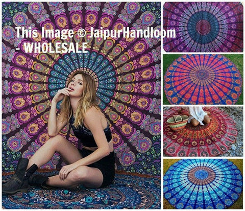Wholesale Beach Towels 35 pc lot mandala meditation yoga mat-Jaipur Handloom