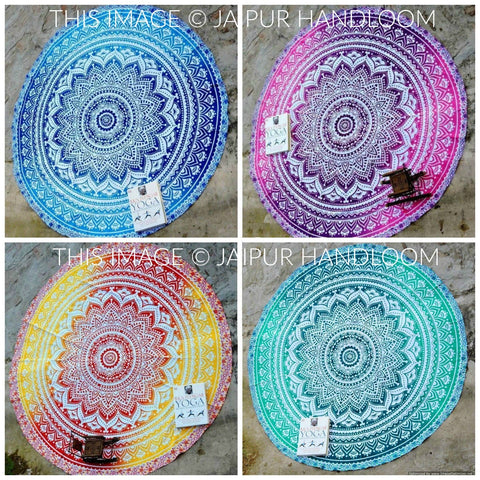 Wholesale Mandala Beach Throw Lot of 5 pc - Ombre-Jaipur Handloom