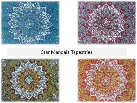 Wholesale Mandala Tapestry - 5 pcs lot - Star Mandala Tapestry-Jaipur Handloom