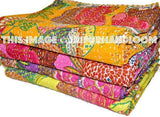 Wholesale SET OF 3 Queen Kantha Quilt Indian Sari Quilt King Size Kantha Bed Cover-Jaipur Handloom