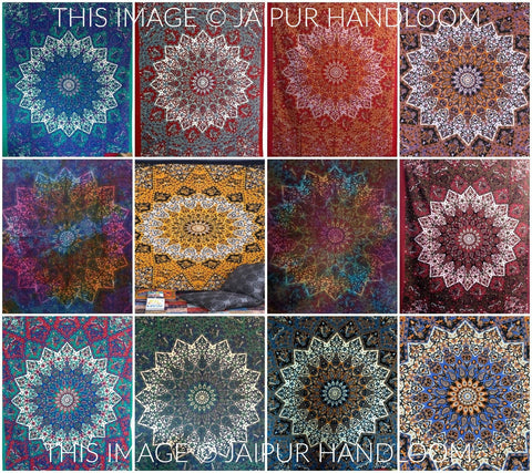 Wholesale bohemian tapestries - 10 pcs lot - Mandala Throws-Jaipur Handloom