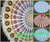 Wholesale lot - 35 pcs beach towels - Round Mandala Tapestries Wall Hanging with fringes-Jaipur Handloom