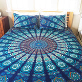 bohemian cotton bedding set in queen size and 2 matching pillows-Jaipur Handloom