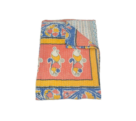 paisley kantha quilt throw baby blanket