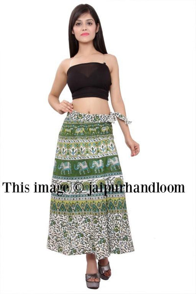 bohemian women skirts long rapron skirts evening party dress stylish beach dress in cotton-Jaipur Handloom