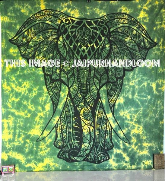 colorful elephant tapestry wall hanging psychedelic tapestries dorm room-Jaipur Handloom