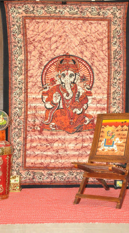 cool college tapestries - Ganesha Tapestry wall hanging-Jaipur Handloom