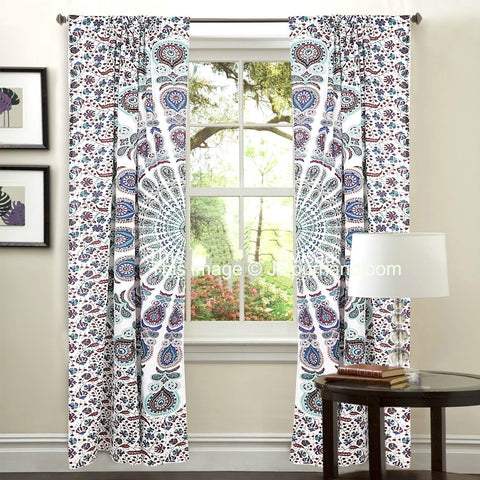 cute indian tapestry door curtains bohemian 2 panels window drapes curtains-Jaipur Handloom