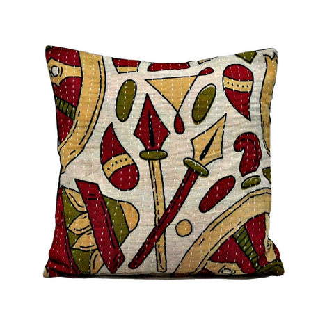 decorative floor pillow cushions bohemian sofa couch kantha throw pillows - NS19-Jaipur Handloom