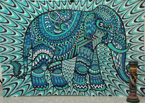 elephant dorm tapestry psychedelic trippy tapestries twin beach blanket-Jaipur Handloom
