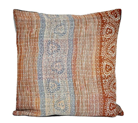 Extra large decorative throw pillows handmade kantha pillows for couch | Jaipur Handloom