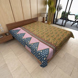 fair trade indian sari kantha quilt bohemian quilted bedspread coverlet-Jaipur Handloom