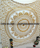 golden ombre tapestry golden mandala tapestry Large wall tapestry-Jaipur Handloom