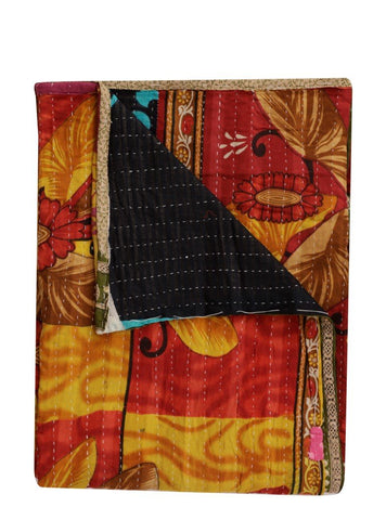 hand stitched kantha throw bohemian kantha blanket twin kantha bedding RSG70-Jaipur Handloom