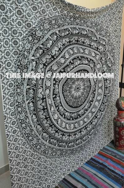 hippie mandala tapestry black and white dorm room bedding bed sheet