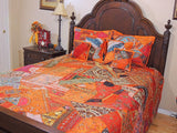 Indian Style Organic Embroidered Bedding Set Queen Patchwork Bed cover-Jaipur Handloom