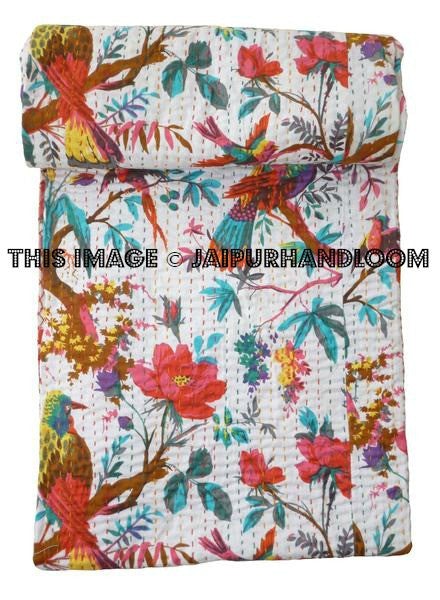kantha quilts queen quilted bedding indian sofa cover